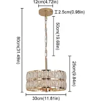 StarTech.com Kristall-Pendelleuchte - Modell 3003-JS - Modern - 1 Lichtquelle - G9-Fassung - Nicht Dimmbar - Goldfarben
