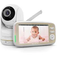 Vulpes goods Babyphone mit Kamera, Babyphone mit Geräuscherkennung, 5" FULL HD Bildschirm, Ferngesteuert, Infrarot-Nachtsichtkamera