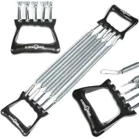 Merkloos Expander Zugexpander Widerstandsband - 5 Stahlfedern - Verstellbar bis 30 kg - Schwarz