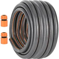 Markenlos Gartenschlauch 10 m 4-lagig PVC Knickfest UV-beständig 1/2 Zoll Orange Grau