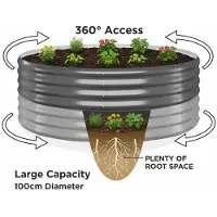 StarTech.com Hochbeet - Pflanzkasten 180x80 cm - Für Terrasse & Balkon - Robuste, pflegeleichte Konstruktion - Dunkelgrau