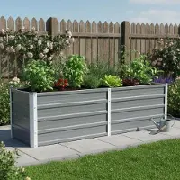 StarTech.com Hochbeet Pflanzkasten - Rechteckiges Gartenbeet - Verzinkter Stahl 160x40x45 cm - Für Blumen und Gemüse