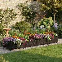 StarTech.com Hochbeet - Pflanzkasten - 160x40x23 cm - Polypropylen - Für Blumen und Gemüse - Schwarz