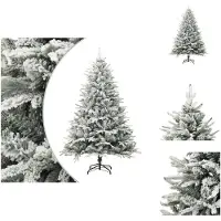 vidaXL Künstlicher Weihnachtsbaum Beschneit Grün 150 cm PVC PE - Weihnachtsbäume