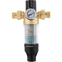 StarTech.com Wasserfilter Vorfilter - Spin-Down Sedimentfilter 40 µm - Ganzhaus Filteranlage - Wiederverwendbares Edelstahlsieb - Rückspülbar - Gold