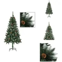 vidaXL Künstlicher Weihnachtsbaum Kiefernzapfen Weißem Glitzer 150 cm - Weihnachtsbäume