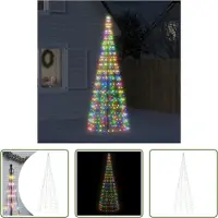 The Living Store LED-Weihnachtsbaum für Fahnenmast 550 LEDs Mehrfarbig 300 cm