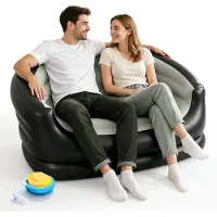 Merkloos Aufblasbares Sofa, 2-Sitzer Luftbank für drinnen und draußen
