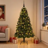 Syfax Künstlicher Weihnachtsbaum mit Kugel 180 cm 300 LEDs
