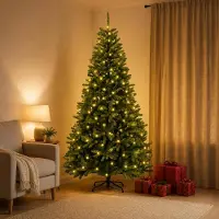 Syfax Künstlicher klappbarer Weihnachtsbaum 240 cm 600 LEDs