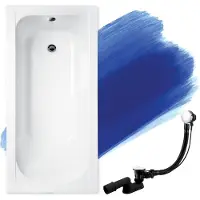 Badland Badewanne Rechteck Continea 140x70 mit Ablaufgarnitur und Füßen GRATIS ohne Verkleidung
