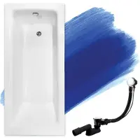 Badland Badewanne Rechteck Talia 120x70 mit Ablaufgarnitur und Füßen GRATIS ohne Verkleidung