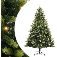 vidaXL Künstlicher Klapp-Weihnachtsbaum mit 300 LEDs Grün 180 cm