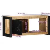 vidaXL TV-Schrank 80x30x35 cm Raues Massivholz Mango