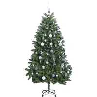 Syfax Künstlicher Weihnachtsbaum Klappbar 300 LEDs & Kugeln 270 cm
