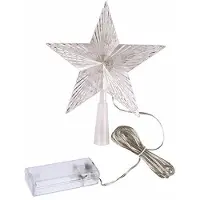 Spetebo Weihnachtsbaumspitze 10 LED warmweiß mit Timer 18x22 cm Christbaum Stern