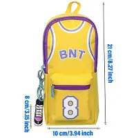 OEM Basketball-Federmäppchen, gelb, großes Fassungsvermögen, Canvas, Doppelschicht