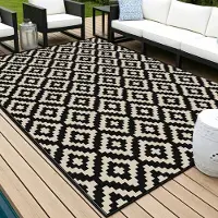 Sonstiges Gartenteppich Outdoor wendbar rutschfest Kunststoff 150x240 cm Schwarz/Braun
