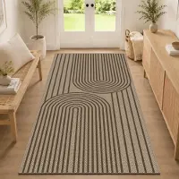 Sonstiges Teppich Läufer Flur Küche 80x150 cm Jute Optik Braun Waschbar Rutschfest 0,5 cm dünn