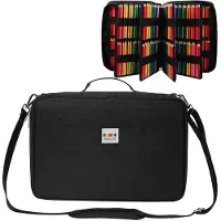 Merkloos Federmäppchen Stiftebox Federtasche - 480 Stifte - Wasserdicht - 41 x 28 x 10 cm - Schwarz - Für Studenten und Künstler