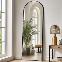 Merkloos Standspiegel Passspiegel Bodenspiegel - 165 x 60 cm - Schwarz - Für Schlafzimmer und Flur