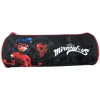 OEM Miraculous Federtasche für Mädchen, Schwarz, 21,5 cm