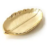 Merkloos Schmuckschale Ringschale Schmuckhalter - Keramik - Goldfarben - 15 x 9 x 2,5 cm - Für Ringe und Ketten