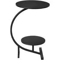 StarTech.com Runder Beistelltisch - C-förmiger Nachttisch - 2 Ablagen - Holz und Metall - 40 x 30 x 66 cm - 5 kg je Tischplatte - Schwarz