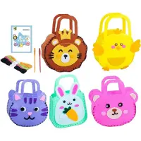 Markenlos Nähset Kindertasche Bastelset Anfänger Stoff Komplett 18x15 cm bunt
