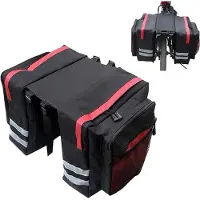 Markenlos Fahrradtasche für Gepäckträger wasserdicht 600D PVC Rot Reflektorstreifen