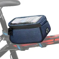 Markenlos Fahrradtasche Rahmentasche Handyhalter Touchscreen Bedienung 1 Liter blau