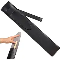 Markenlos Trommelstock Etui aus Kunstleder 40 x 2 cm Schwarz mit Fächern und Tragegriff