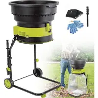 LTPRTZ Elektrischer Gartenhäcksler – Laubzerkleinerer – Gartenabfallverarbeitung – Technologie ohne Messer – 2500W Leistung – Schwarz