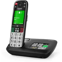 Gigaset EASY 500, Analoges/DECT-Telefon, Kabelloses Mobilteil, Freisprecheinrichtung, 200 Eintragungen, Anrufer-Identifikation, Schwarz, Silber