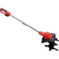 LTPRTZ Kabelloser Rasenfräse - Elektrische Gartenfräse - Bodenbearbeitung - Digitales Display - 24 cm tief - Schwarz
