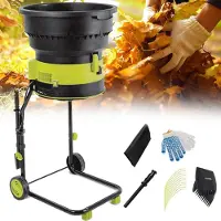 LTPRTZ Elektrischer Blätterhäcksler – Blätterzerkleinerer für den Garten – Verarbeiten von Gartenabfällen – Technologie ohne Messer – 54 cm großer Trichter – Schwarz