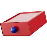 LTPRTZ Büro-Schubladenorganizer – Aufbewahrungsbox für Schubladen – Büroorganisation – Stapelbares Design – 20 x 20 x 8 cm – Rot