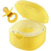LTPRTZ Fopspeendose – Fopspeinenhalter – Aufbewahrungsbox – Organisation von Babyartikel – Staubfrei und trocken – 10,3 x 7 x 5,8 cm – Gelb