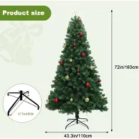 StarTech.com Künstlicher Weihnachtsbaum - 6 ft - Üppig grün - Warmweiße LED-Lichterkette - Christbaumkugeln - Traditionelle Weihnachtsdekoration