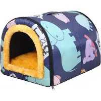 Markenlos Wasserdichte Hundehöhle Outdoor Haustierzelt mit Kissen Grau 45 x 32 x 35 cm