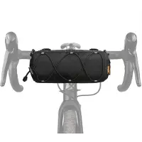 Merkloos Lenkertasche Fahrradtasche am Lenker - Wasserdichter Reißverschluss - Mit Reflektorstreifen - Schwarz - 2,4 Liter - Für Fahrrad und Mountainbike