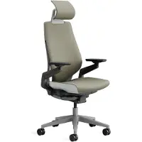 Merkloos Bürostuhl Ergonomischer Drehstuhl Schreibtischstuhl - Höhenverstellbar - Verstellbare Lendenwirbelstütze und Armlehnen - Beige und Grau - Für Büro und Homeoffice