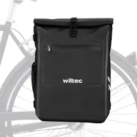 Merkloos Fahrradtasche Rucksack Gepäckträgertasche - 25 L - Laptopfach - Wasserabweisend - Schwarz - Für Alltag und Radtour