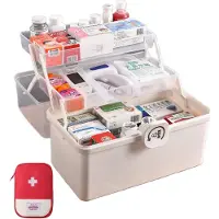 Merkloos Aufbewahrungsbox Organizer Kunststoffbox - Mit Deckel und Fächern - Weiß - 34 x 19 x 21,5 cm