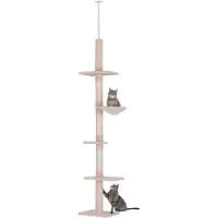 Merkloos Kratzbaum Katzenkratzbaum Katzenbaum - 230-260 cm - 5 Ebenen - Beige