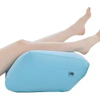 Unyqoos Aufblasbares Beinkissen – ergonomisches Beinpolster zur Schmerzlinderung, tragbar, weicher Flauschbezug, dickes PVC, faltbar auf A4, Sicherheitsventil