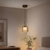 Searchlight LED-Hängeleuchte Tumblers, 1-flammig, bronze, Glas, 3.000 K