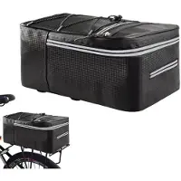 Merkloos Gepäckträgertasche Fahrradtasche Hecktasche - 12 Liter - Kunstleder - Wasserdicht - Reflektierende Streifen - Für Gepäckträger