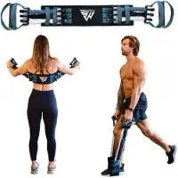 Merkloos Brustexpander Chest Expander Krafttrainer - Sechs kurze Widerstandsbänder - Bis 80 kg Gesamtwiderstand - Schaumstoffrahmen - Für Brust- und Rückentraining zu Hause