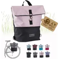 Merkloos Fahrradtasche Gepäckträgertasche Rucksack - 20 Liter - Schwarz und Rosa - Wasserabweisend - Als Tasche oder Rucksack tragbar